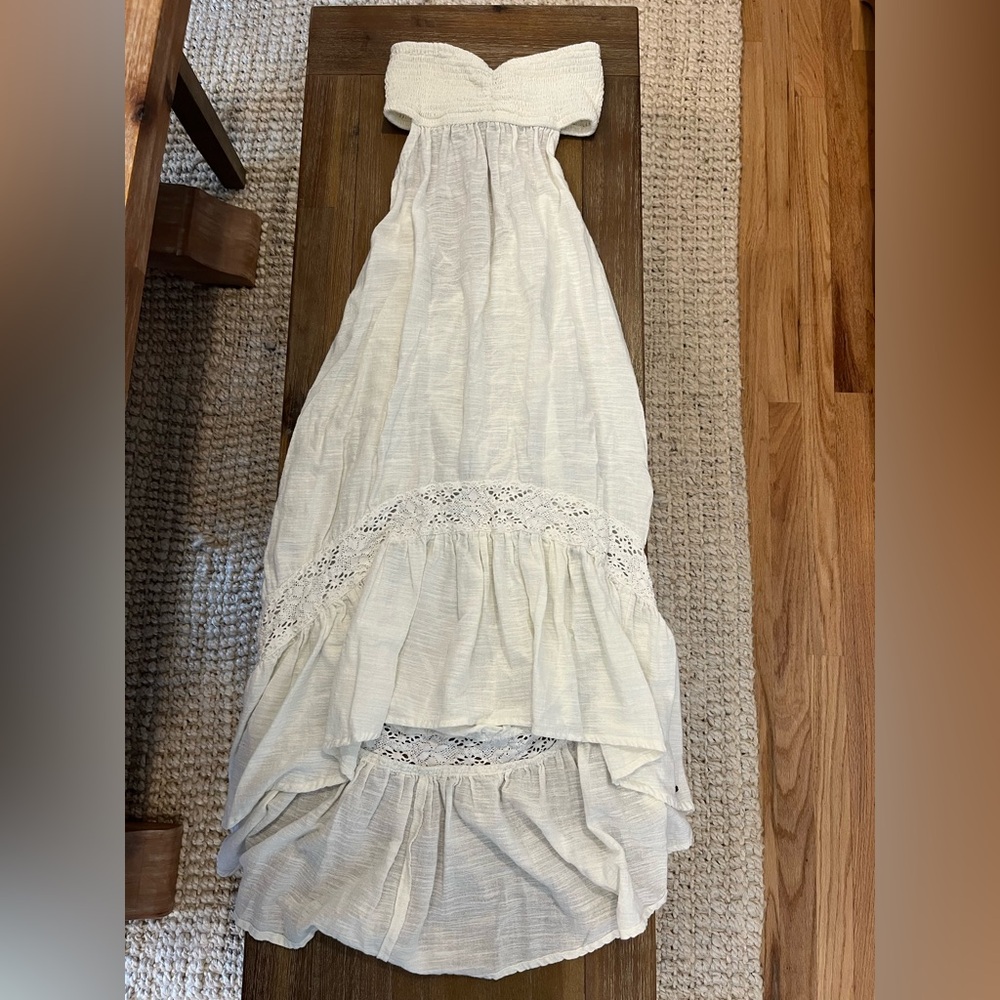 Oneill strapless flowy asymmetrical dress